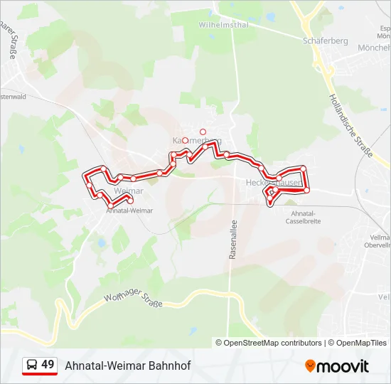 49 Bus Line Map