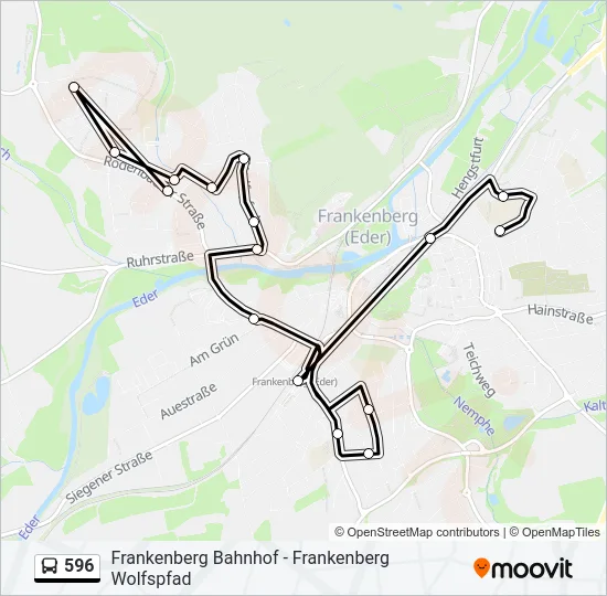 596 Bus Line Map