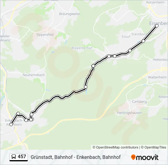 457 Bus Line Map