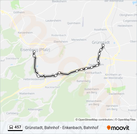 457 Bus Line Map