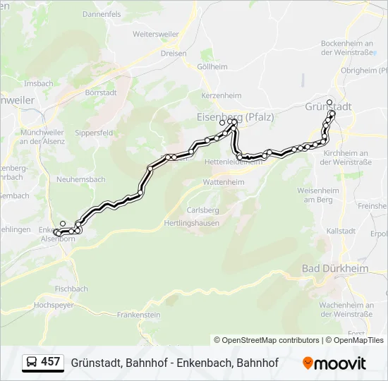 457 Bus Line Map