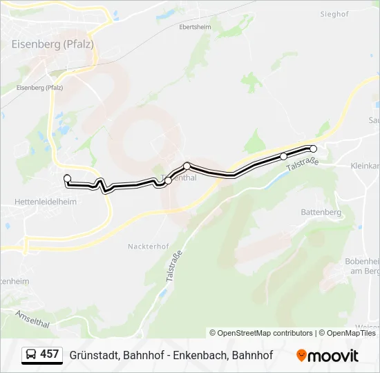 457 Bus Line Map