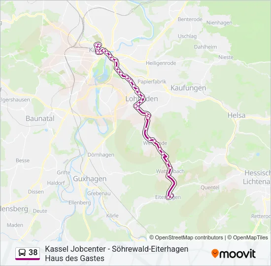 38 Bus Line Map
