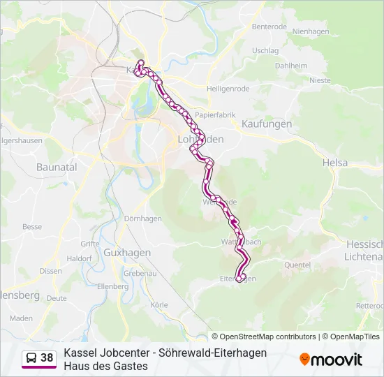 38 Bus Line Map