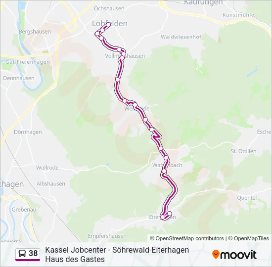 38 Bus Line Map