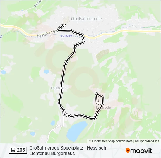 205 Bus Line Map