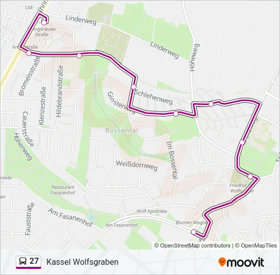 27 Bus Line Map