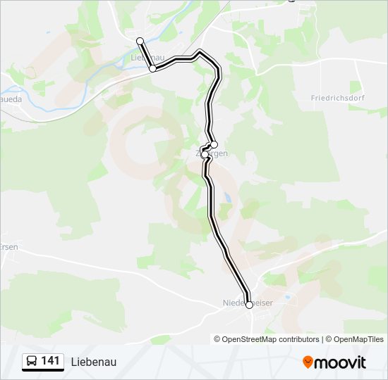 Автобус 141: карта маршрута