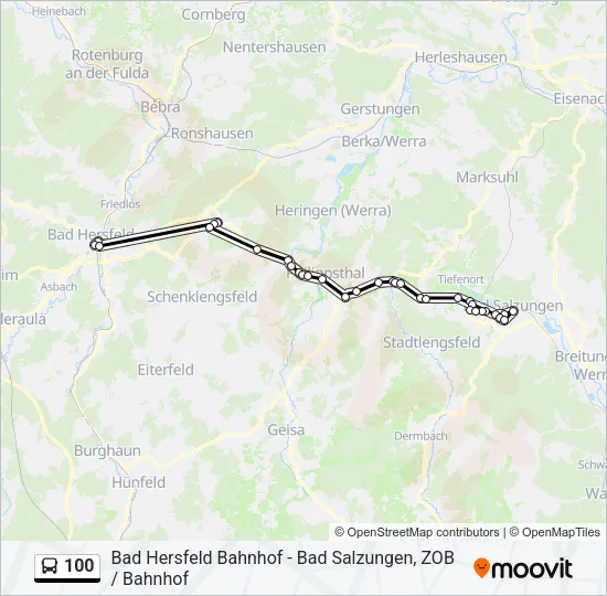 100 Bus Line Map
