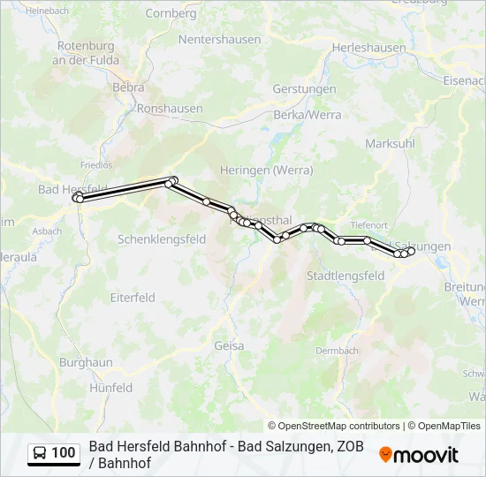 100 Bus Line Map