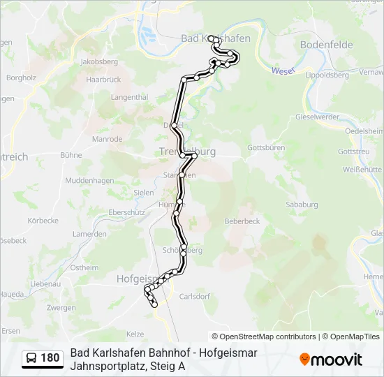 180 Bus Line Map