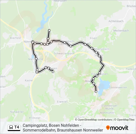 T4 Bus Line Map