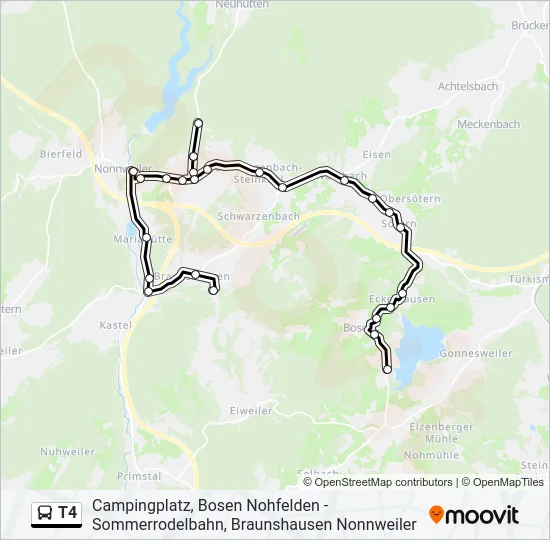 T4 Bus Line Map