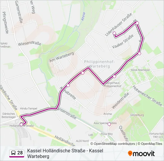 28 Bus Line Map