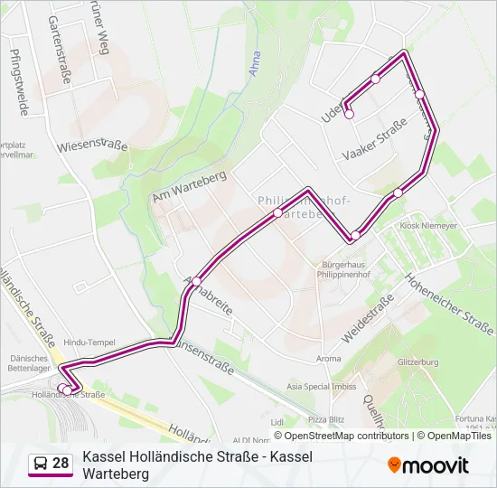 28 Bus Line Map