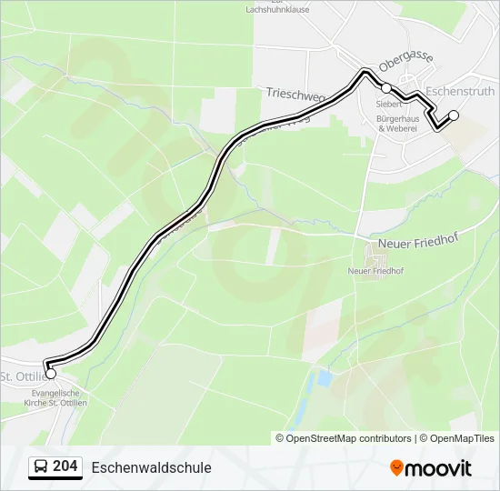 204 Bus Line Map