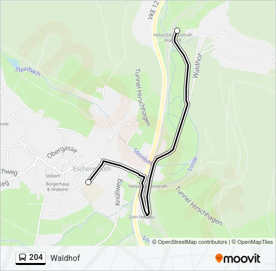 204 Bus Line Map