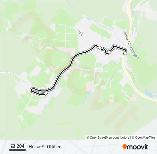 204 Bus Line Map