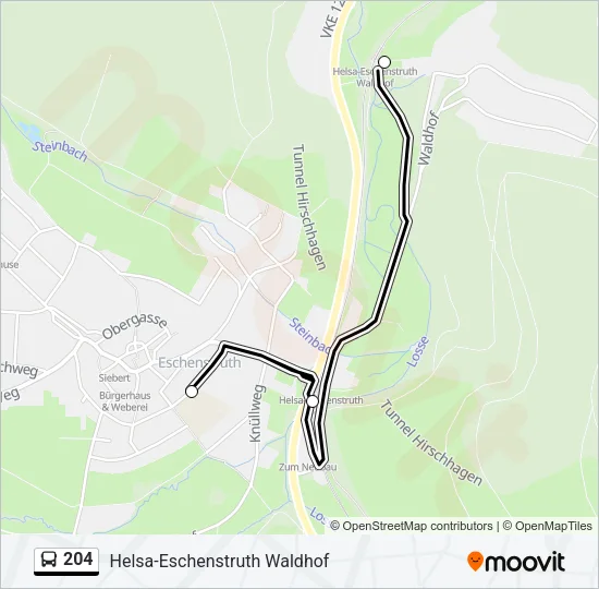 204 Bus Line Map