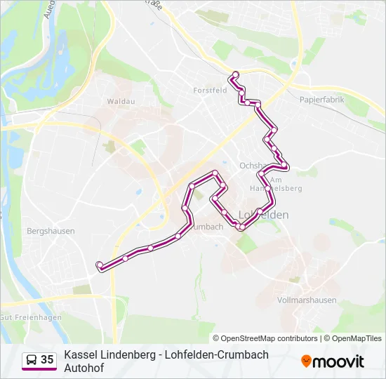 35 Bus Line Map