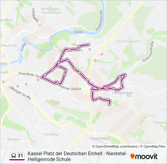31 Bus Line Map