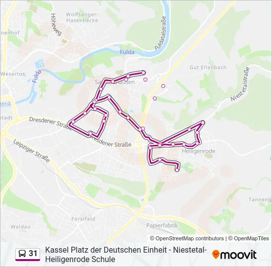 31 Bus Line Map