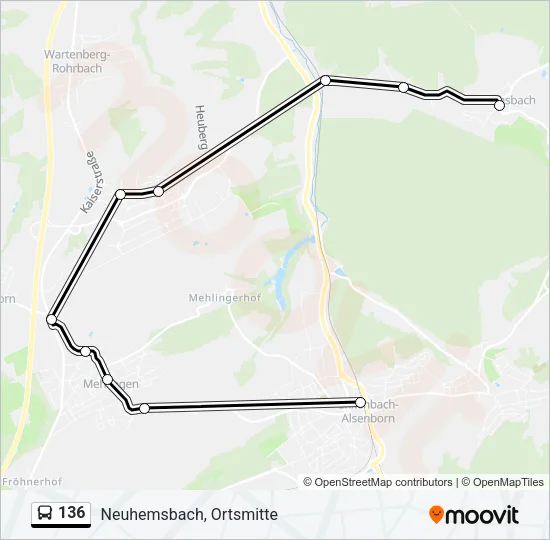 136 Bus Line Map