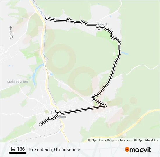 136 Bus Line Map