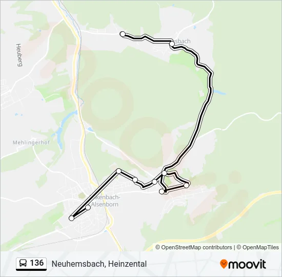 136 Bus Line Map