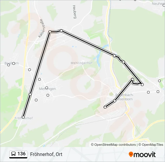 136 Bus Line Map