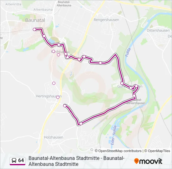 64 Bus Line Map