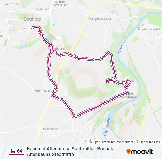 64 Bus Line Map