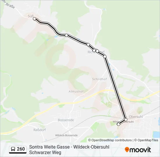 260 Bus Line Map