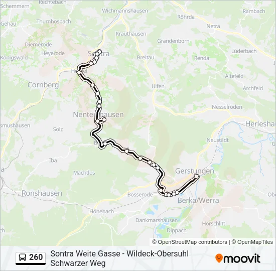 260 Bus Line Map