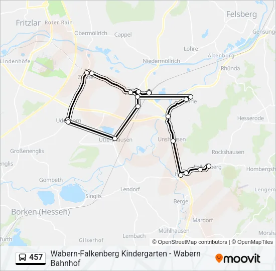 457 Bus Line Map