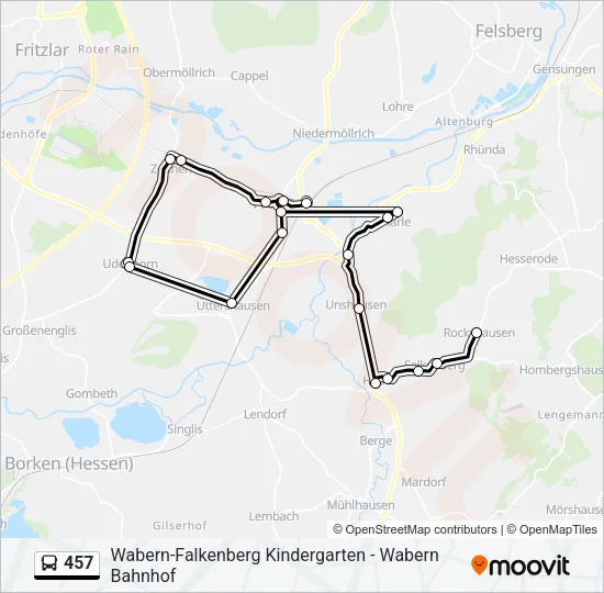 457 Bus Line Map