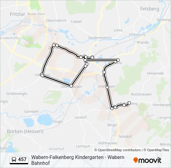 457 Bus Line Map