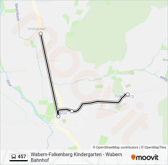 Автобус 457: карта маршрута