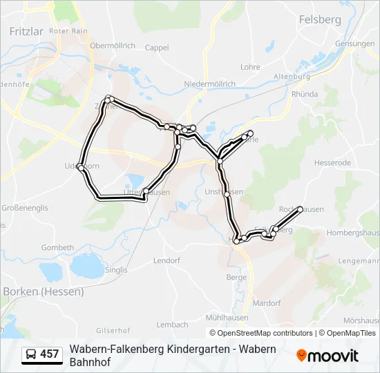 457 Bus Line Map