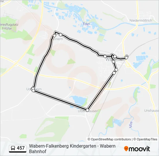 457 Bus Line Map