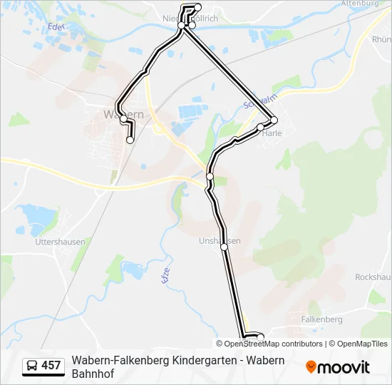 Автобус 457: карта маршрута