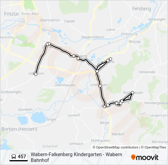 457 Bus Line Map