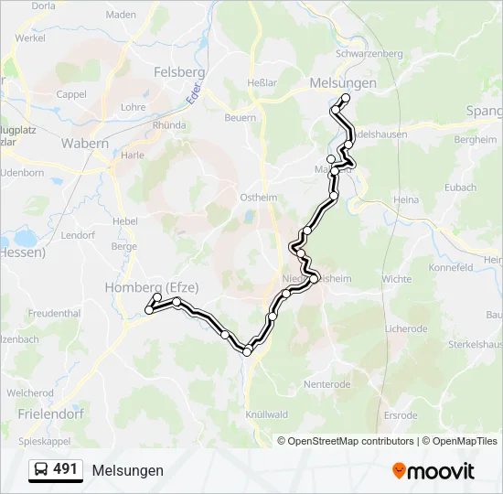 491 Bus Line Map