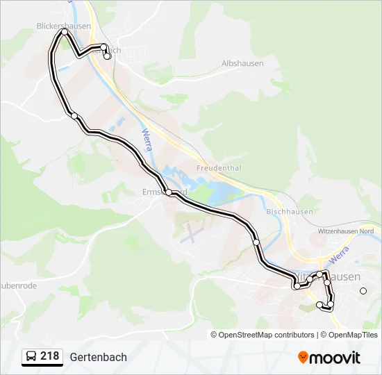 218 Bus Line Map