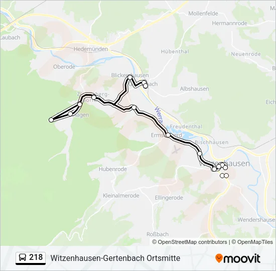218 Bus Line Map