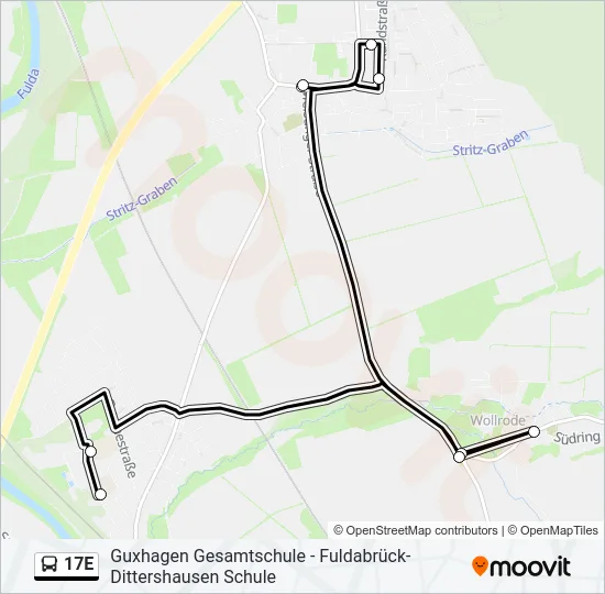 17E Bus Line Map