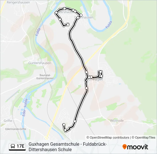 17E Bus Line Map