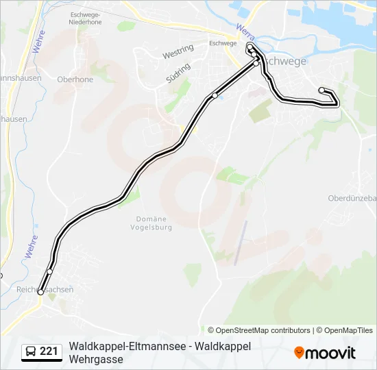 221 Bus Line Map