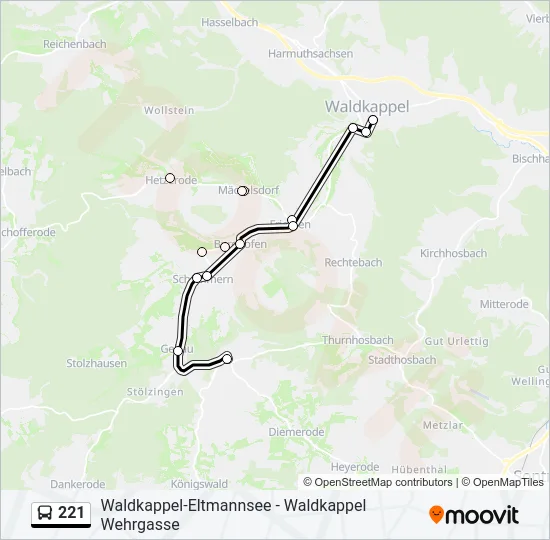 221 Bus Line Map