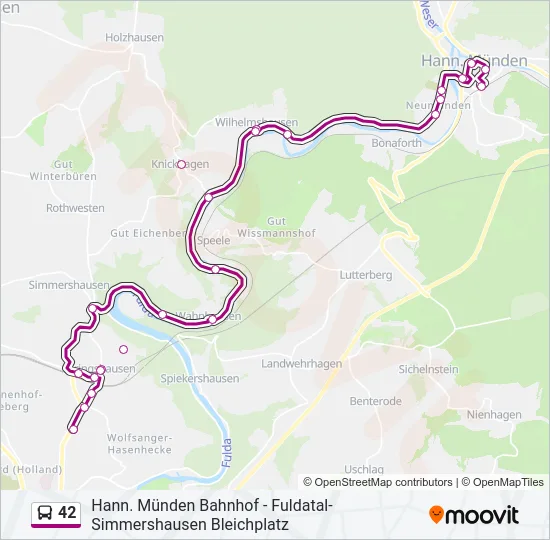 42 Bus Line Map